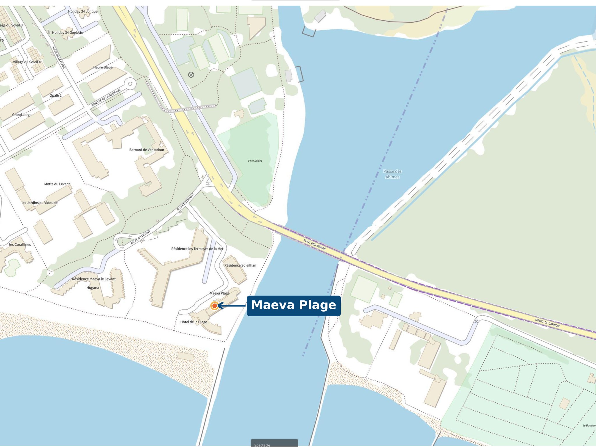 Plan IGN local — résidence Maeva Plage, 52z allée du Levant